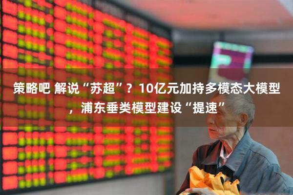策略吧 解说“苏超”？10亿元加持多模态大模型，浦东垂类模型建设“提速”