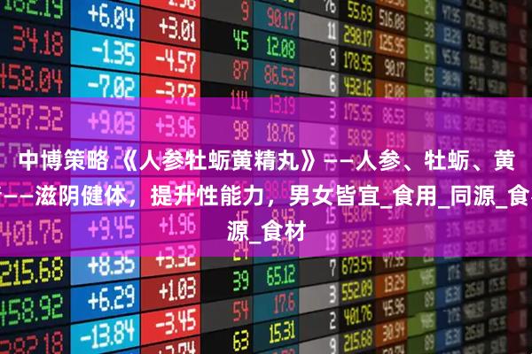 中博策略 《人参牡蛎黄精丸》——人参、牡蛎、黄精——滋阴健体，提升性能力，男女皆宜_食用_同源_食材